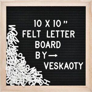 Felt Letter Board with 294 Letters Numbers & Symbols 10 x 10 inch Wall Mount